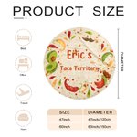 Personalised Funny Tortilla Soft Round Throw Blanket with Name and Text Home Decor Birthday Christmas Gift for Best Friend Taco Lover