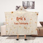 Personalized Funny Tortilla Soft Hooded Blanket with Name and Text Home Decor Birthday Christmas Gift for Taco Lover Family