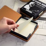 Personalised Silhouette of A Person Design PU Leather Sticky Note Holder with Name and Text Office Supplies Birthday Gift for Men