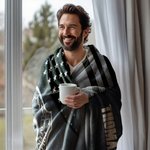 Personalized Thin Blue Line Flag Badge Soft Throw Blanket with Name Home Decor Graduation Birthday Gift for Police Officer Graduates