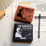 Personalised Silhouette of A Person Design PU Leather Sticky Note Holder with Name and Text Office Supplies Birthday Gift for Men