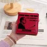 Personalised Silhouette of A Person Design PU Leather Sticky Note Holder with Name and Text Office Supplies Birthday Gift for Men