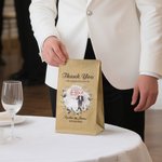 Personalized Cartoon Bride and Groom Food-Grade Paper Treat Bags with Name Set of 10 Wedding Favor Decor for Couple Guest Newlywed