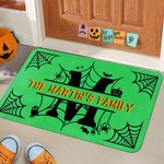 Personalized Halloween Theme Spider Web Design Multicolor Non-Slip Doormat with Name and Initial Home Decor Halloween Gift for Family