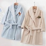 Peignoir de Bain pour Garçon Fille Personnalisé avec Nom et Motif Cartoon Brodés Tissu en Flanelle Douce Cadeau Anniversaire Noël