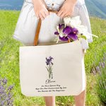 Henkilökohtainen Syntymä Kukka Aika Canvas Kangas Kangaskassi nimi ja PU nahka kahva häät osapuoli syntymäpäivä lahja naisille