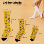 Personalisierte Gesicht Foto Weiche Atmungsaktive Knöchelsocken Wadensocken Kniestrümpfe mit Namen Geburtstag Jahrestag Geschenk für Familie Freunde