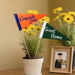 Personlig mångfärgad minivimpel med text och klistermärke Tillbaka till skolan Graduation Party Game Day Present till studenter Sportfans