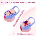 Gepersonaliseerde Kleurrijke Fantasie Eenhoorn 355 ml Geïsoleerde Waterfles met Naam en Siliconen Rietje Verjaardagscadeau voor Kinderen