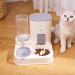 Personalized Pet Photo Automatic 2-in-1 Gravity Pet Feeder and Water Dispenser with Name Daily Use Birthday Gift for Pet Owners