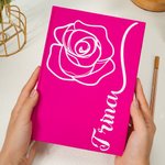 Gepersonaliseerd Geboortebloem Veelkleurig A5 Dagboek Notitieboekje met Naam Dagelijkse Kantoorbenodigdheden Verjaardagscadeau voor Vrouwen Meisjes