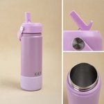 Gepersonaliseerde gegraveerde naam 18 oz geïsoleerde waterfles met handvat en rietje terug naar school verjaardag reiscadeau voor kinderen vrienden familie