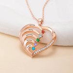 Collana personalizzata in argento sterling con nome inciso da 1 a 6 pietre di nascita regalo per la festa della mamma per nonna per donne