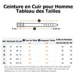 Ceinture en cuir personnalisée avec nom gravé Accessoire de voyage d'affaires Anniversaire Cadeau de Saint-Valentin pour hommes