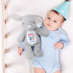 Gepersonaliseerd ballonfiguur schattig konijn pluche knuffelbeest speelgoed met naam verjaardagscadeau voor meisje jongen