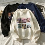 Personalisiertes Retro Briefmarken Weiches T-Shirt Sweatshirt mit Haustierfotos Namen Datum Geburtstag Geschenk für Tierliebhaber Familie
