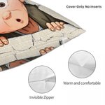 Personalized Cute Cartoon Granny Throw Pillow Cover with Name Home Decor Birthday Christmas Gift for Mom Grandma