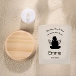 Bougie LED Personnalisée avec Motif Ailes d’Ange et Silhouette Titre Date et Nom Cadeau Condoléances et Souvenir pour la Perte d’un Être Cher