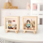 Salvadanaio personalizzato con personaggio animato nome e fiore di nascita in legno chiaro regalo di compleanno o per festa dei bambini