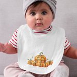 Personalized Pumpkin My 1st Halloween 100% Cotton Baby Bib with Name Halloween Holiday Party Gift for Newborns