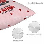 Personalized Cute 3D Cartoon Couple Soft Throw Pillow Cover with Name and Text Valentine's Day Birthday Anniversary Gift for Couples Lovers