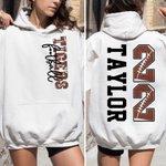 Personalized Football Design Unisex T-shirt Sweatshirt Hoodie with Name and Number Game Day Club Gift for Mom Football Lovers