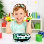 Personalized Abstract Graffiti Large Capacity Multi-Compartment Pencil Case with Name Back to School Birthday Gift for Student Teacher Artist