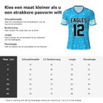 Gepersonaliseerde Veelkleurig American Football V-hals Teamshirt met Naam en Nummer Outfit voor de Wedstrijddag Verjaardagscadeau voor Sportieve Mama