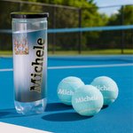 Palline da tennis personalizzate con nome ad alta elasticità confezione singola da 3 palline per allenamento regalo per appassionati di tennis
