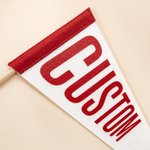 Personlig mångfärgad minivimpel med text och klistermärke Tillbaka till skolan Graduation Party Game Day Present till studenter Sportfans