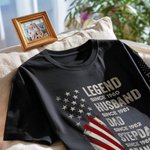 Personalized Legend 100% Cotton T-shirt with Family Name and Year Anniversary Birthday Gift for Father Grandfather Husband