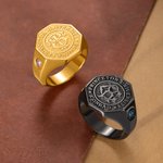 Personalisierte Retro Monogramm Birthstones Siegelring mit eingraviertem Namen und Schule Name Graduierung Geburtstag Geschenk für Absolventen Klassenkameraden