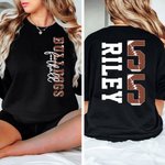 Personalized Football Design Unisex T-shirt Sweatshirt Hoodie with Name and Number Game Day Club Gift for Mom Football Lovers