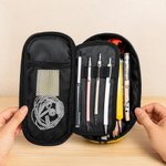 Personalized Abstract Graffiti Large Capacity Multi-Compartment Pencil Case with Name Back to School Birthday Gift for Student Teacher Artist