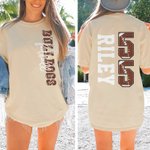 Personalized Football Design Unisex T-shirt Sweatshirt Hoodie with Name and Number Game Day Club Gift for Mom Football Lovers