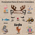 Personalized Absorbent Fluffy Cartoon Dinosaur Cat Pineapple Pattern Embroidered Kid Flannel Bathrobe with Name Birthday Gift for Boys Girls