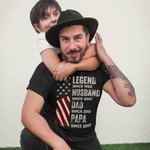 Personalized Legend 100% Cotton T-shirt with Family Name and Year Anniversary Birthday Gift for Father Grandfather Husband