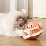 Henkilökohtainen söpö muotoilu 2-in-1 interaktiivinen Tumbler kissa lelu nimellä ja 2 palloa Lemmikkieläinten päivä syntymäpäivälahja kissan ystäville omistajille