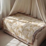 Personalized Winnie the Pooh Style Floral Soft Tassel Blanket with Name Birthday Anniversary Gift for Boys Girls