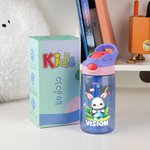 Gepersonaliseerde Cartoon Beer Leeuw Dieren Naam 16 oz Waterfles met Rietje en Handvat Outdoor Supplies Terug naar School Verjaardagscadeau voor Jongens Meisjes