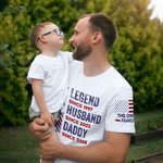 Personalized Legend 100% Cotton T-shirt with Family Name and Year Anniversary Birthday Gift for Father Grandfather Husband