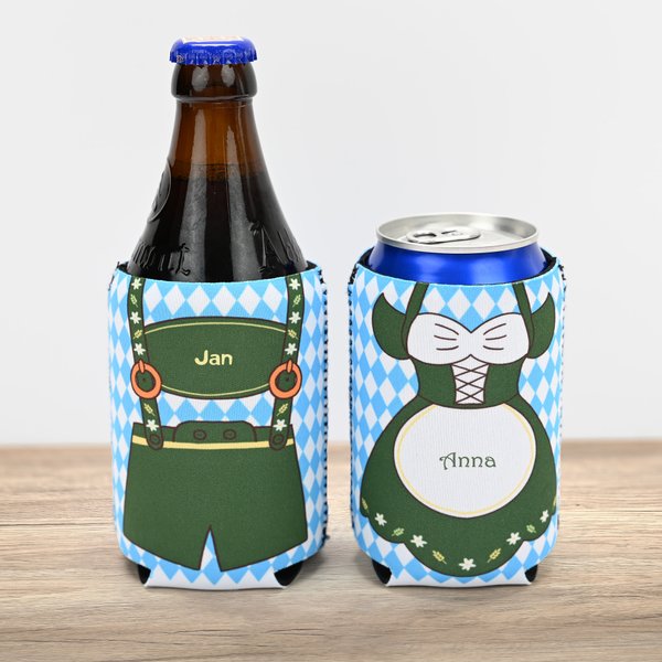 Personalisierte Trachten Bier Dosenkühler für 355–475 ml Dosen mit Namen Oktoberfest Dekoration Grillparty Geschenk für Familie