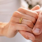 Personalised Guardian Angel Wings Adjustable Open Ring with Engraved Name Memorial Gift for Family Friends