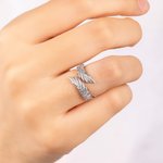 Personalised Guardian Angel Wings Adjustable Open Ring with Engraved Name Memorial Gift for Family Friends