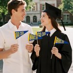 Personlig mångfärgad minivimpel med text och klistermärke Tillbaka till skolan Graduation Party Game Day Present till studenter Sportfans