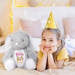 Gepersonaliseerd ballonfiguur schattig konijn pluche knuffelbeest speelgoed met naam verjaardagscadeau voor meisje jongen