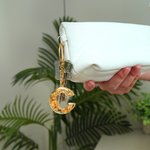 Personalisierte Goldfolie Initial Schlüsselanhänger Tasche Zubehör Reise Geburtstag Geschenk für Frauen Mädchen