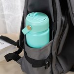 Gepersonaliseerde gegraveerde naam 18 oz geïsoleerde waterfles met handvat en rietje terug naar school verjaardag reiscadeau voor kinderen vrienden familie