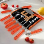 Personlig halloween pumpa snidningsverktyg 11 delar med namn och initialer samt spökmotiv perfekt halloweenpresent för familj