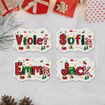 Adorno navideño personalizado de cerámica con el nombre de Papá Noel y 3 cuerdas colgantes Decoración del árbol Regalo de Navidad para la familia